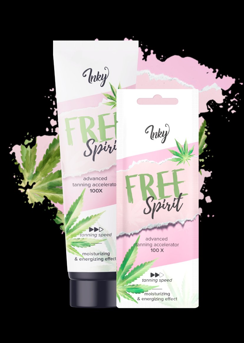 Akcelerátor opálenia Inky Free Spirit 100X s konopným olejom hydratačný pre citlivú pokožku